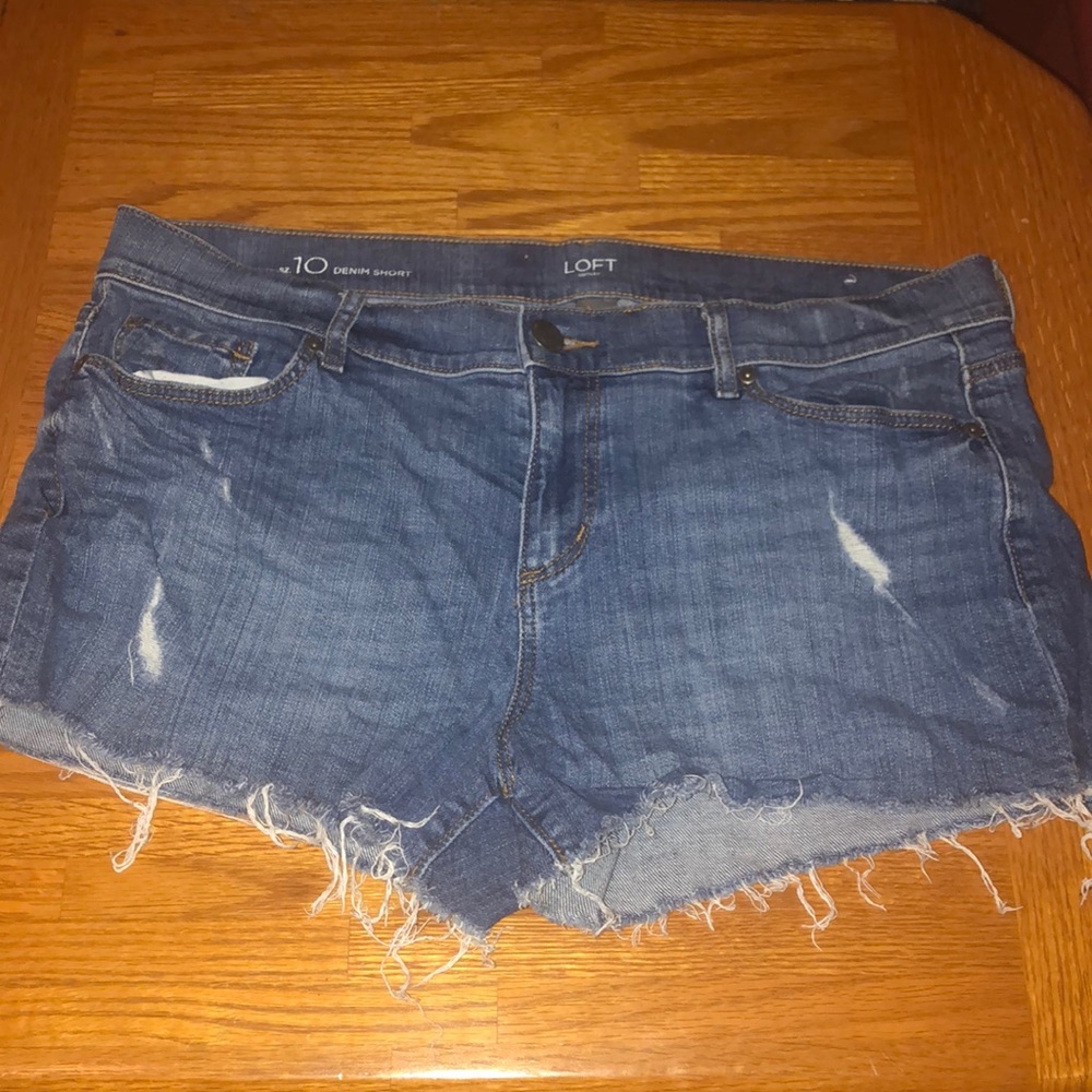 LOFT distressed denim shorts